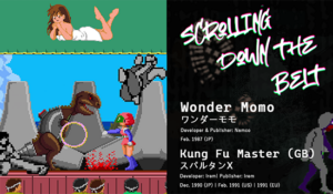 Wonder Momo on stage with Thomas from Kung Fu Master on the Game Boy